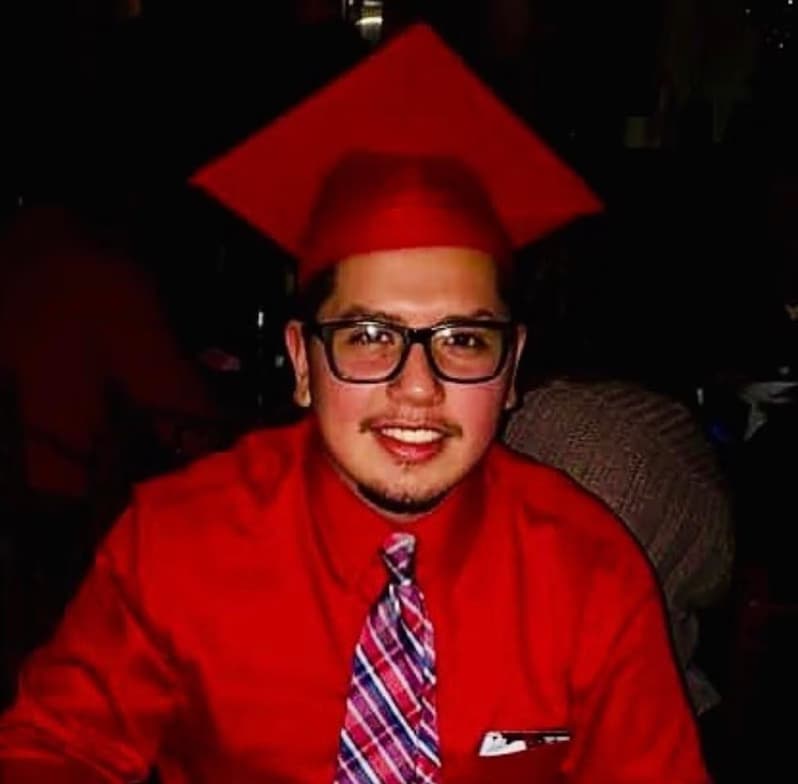 Graduation ceremony photo of Anthony 