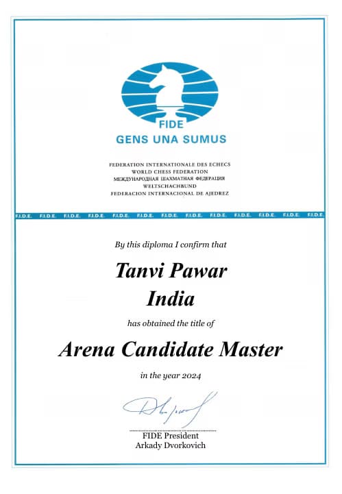 Verified degree or teaching certification of Tanvi  