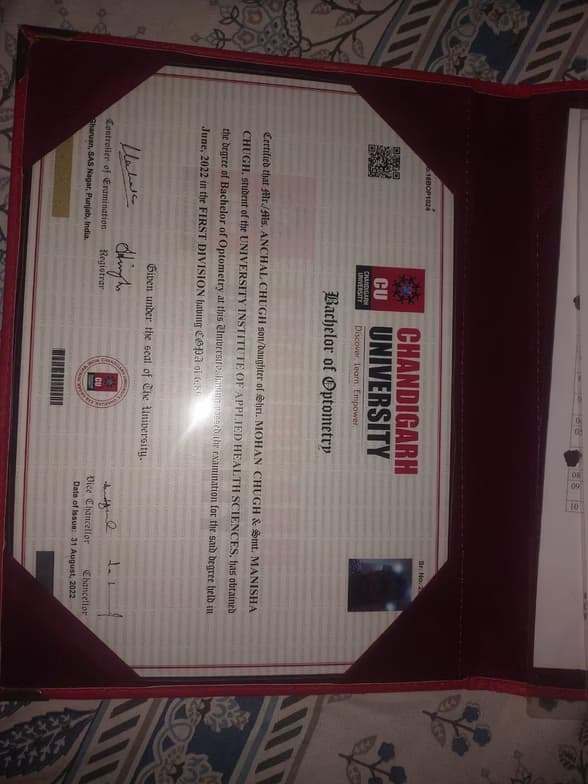 Verified degree or teaching certification of Anchal 