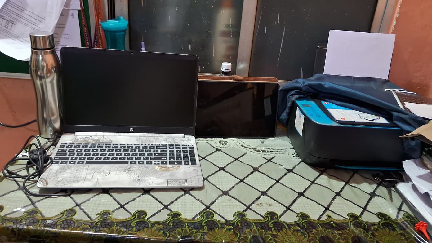 Teaching setup of Anjali  for private tutoring 