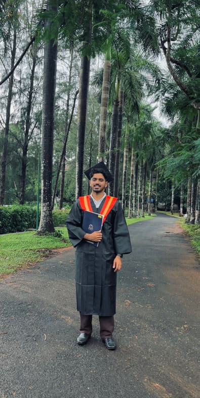 Graduation ceremony photo of Mohammed 