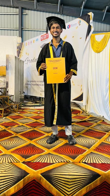 Graduation ceremony photo of Muvvala 