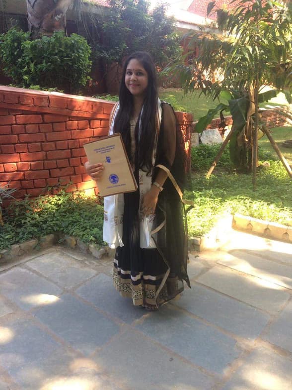 Graduation ceremony photo of Krupali 