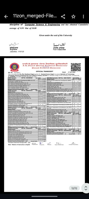 Verified degree or teaching certification of Shubham  