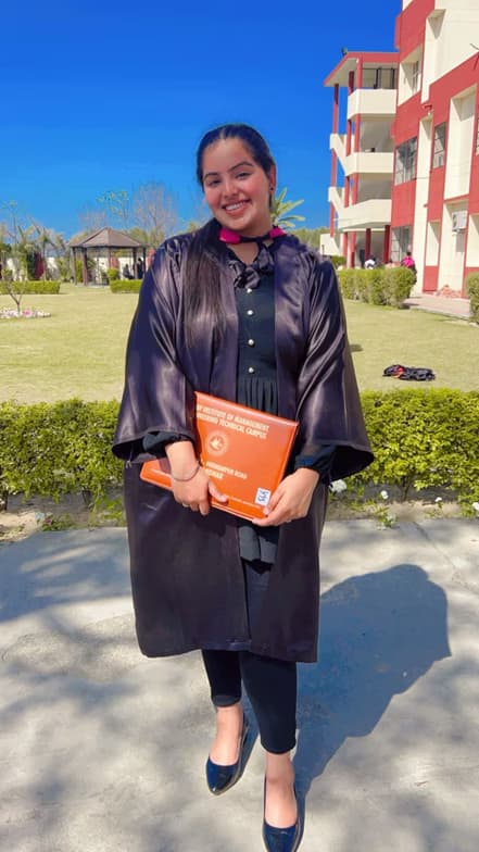 Graduation ceremony photo of Parneet  