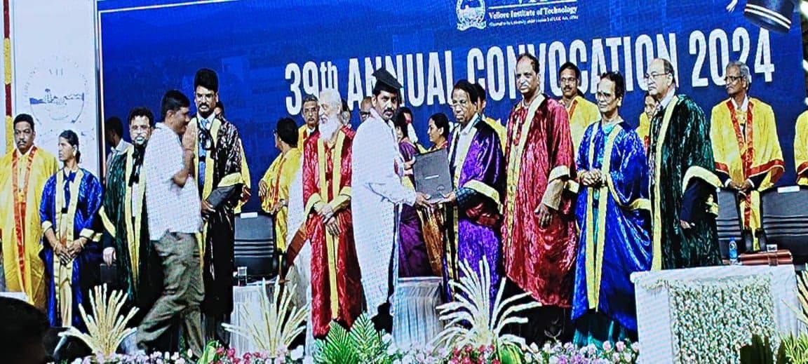 Graduation ceremony photo of Venkataramanan 