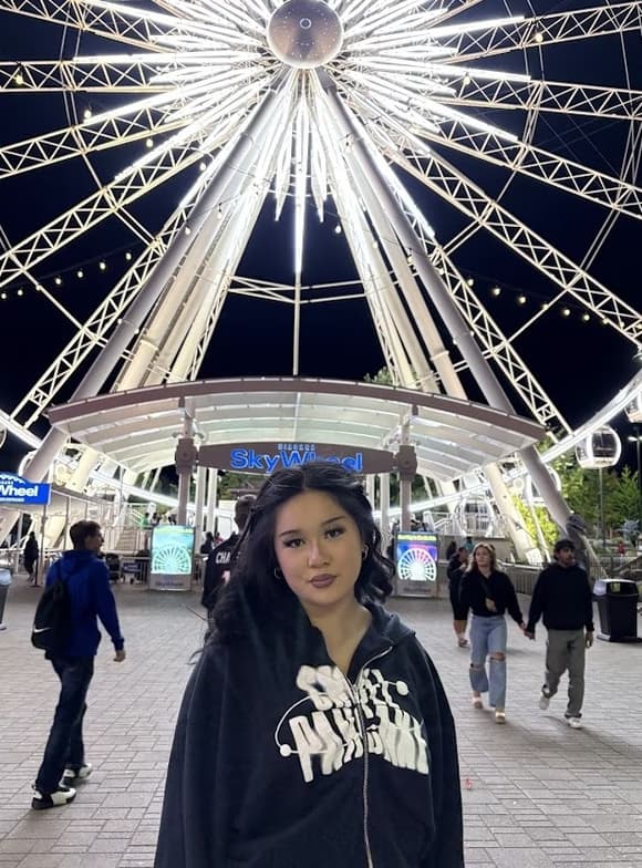 Travel snapshot of Adrienne during a trip 