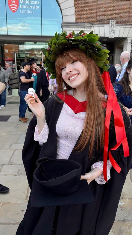 Graduation ceremony photo of Alba 