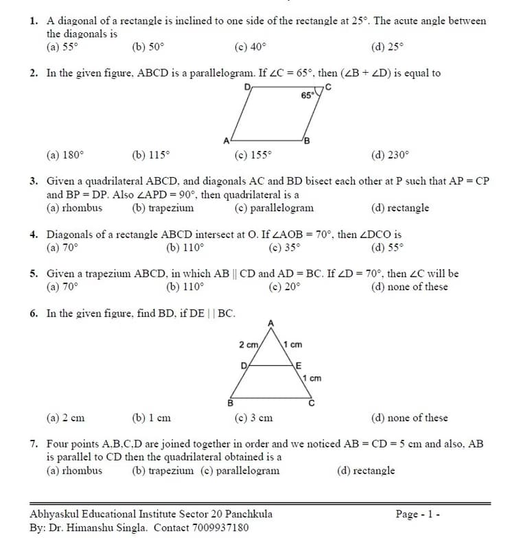 Mathematics learning materials by Himanshu 