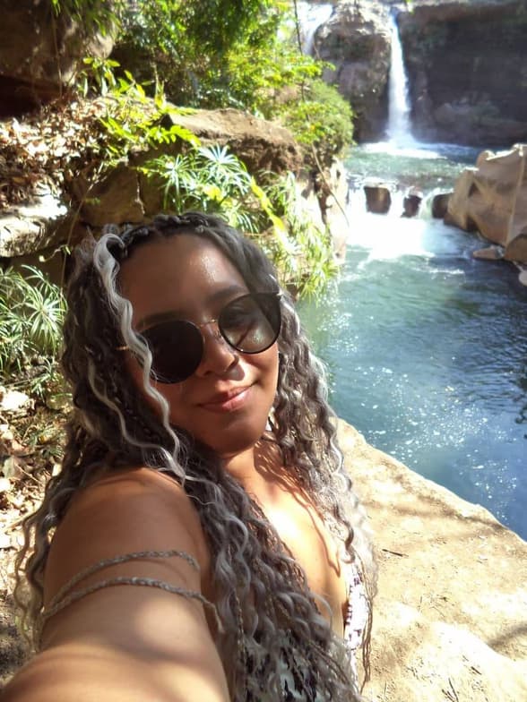 Travel snapshot of Valeria during a trip 