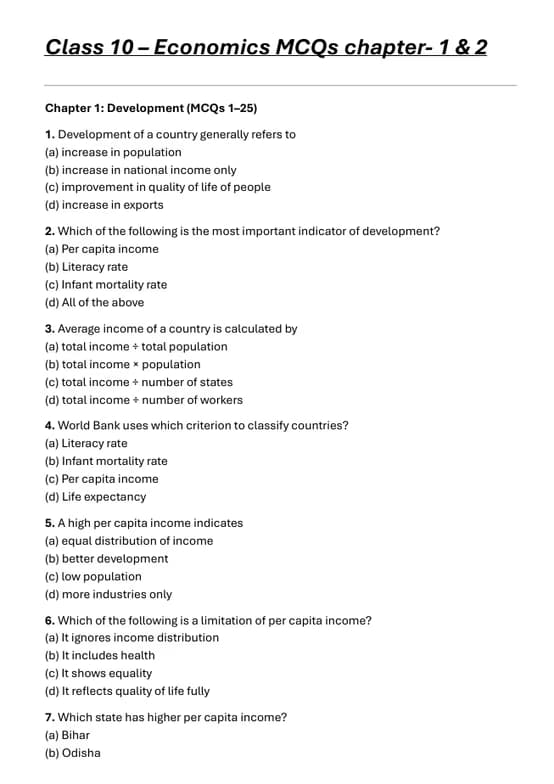 Economics learning materials by Radhika 