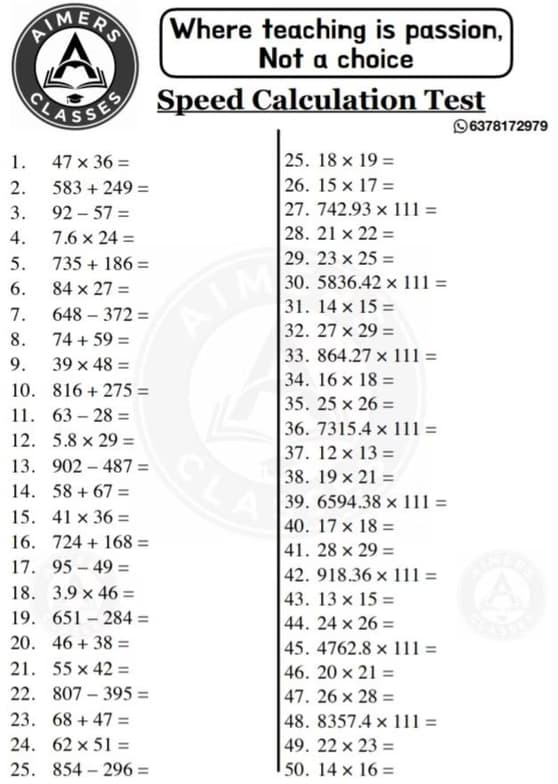 Mathematics learning materials by Tushar  