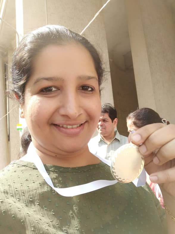 Graduation ceremony photo of Sriya 