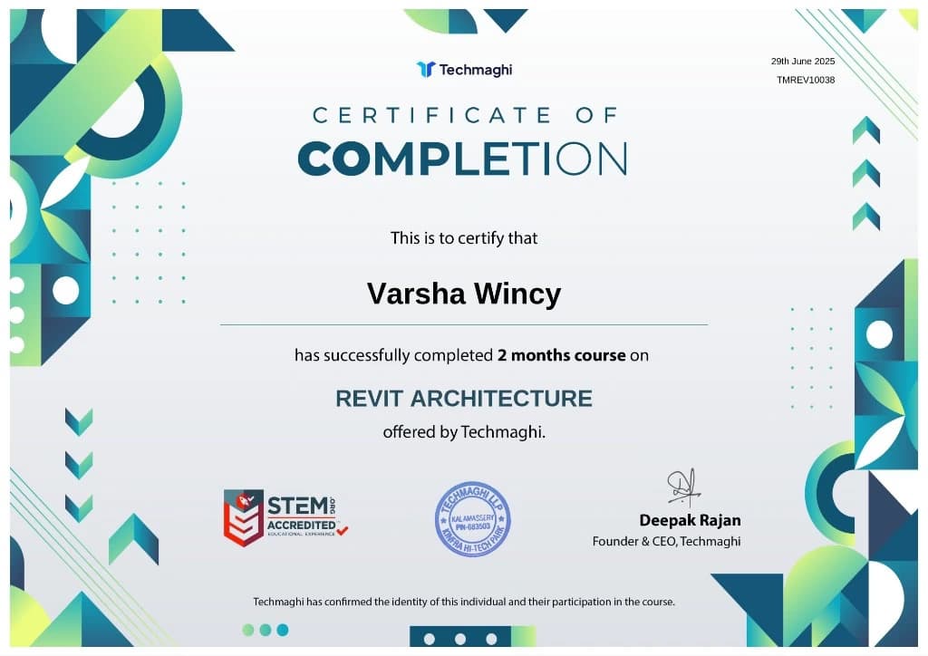 Verified degree or teaching certification of Varsha 