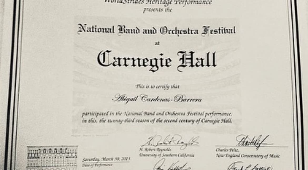 Verified degree or teaching certification of Abigail  