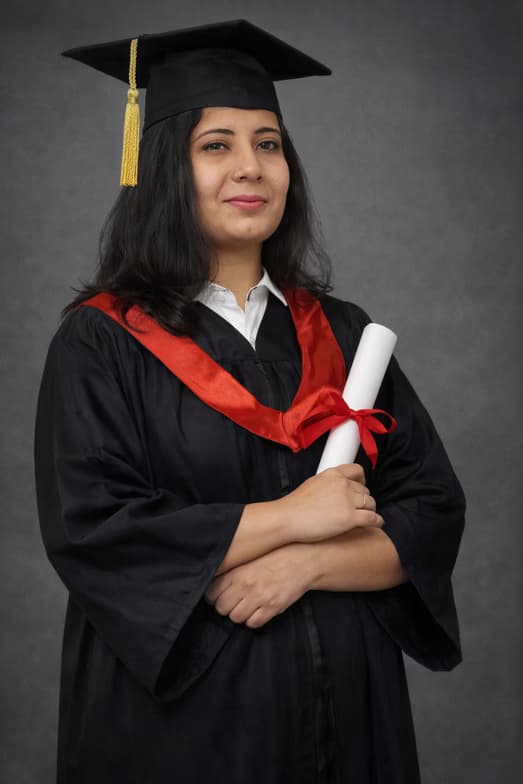 Graduation ceremony photo of Rashmi 