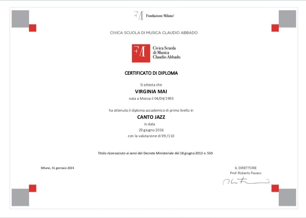 Verified degree or teaching certification of Virginia 