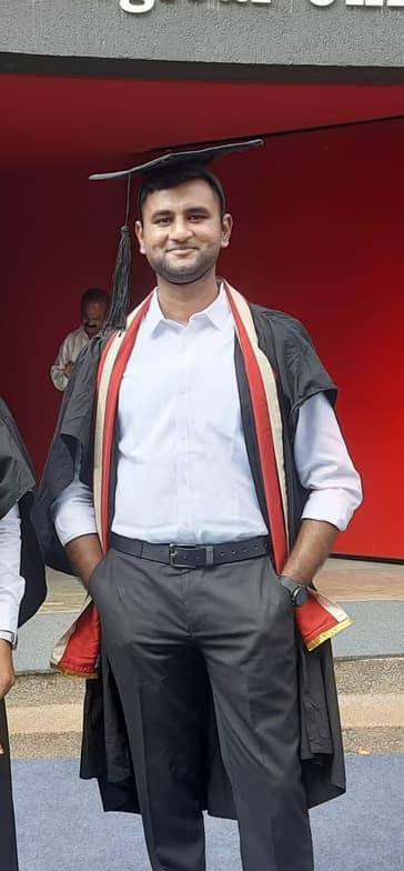 Graduation ceremony photo of Rahul 