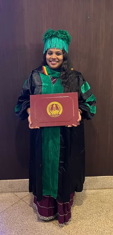 Graduation ceremony photo of Preethi Paulina 