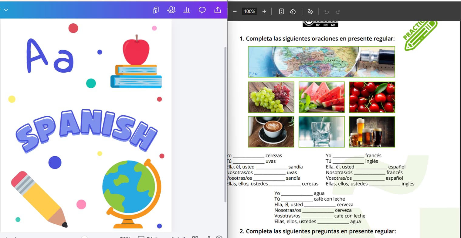 Spanish learning materials by Heber 