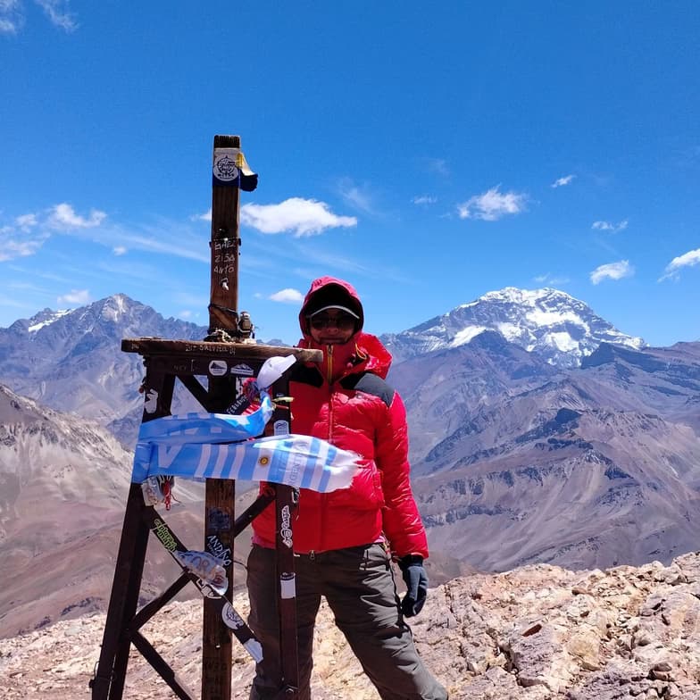 Travel snapshot of Maria during a trip 