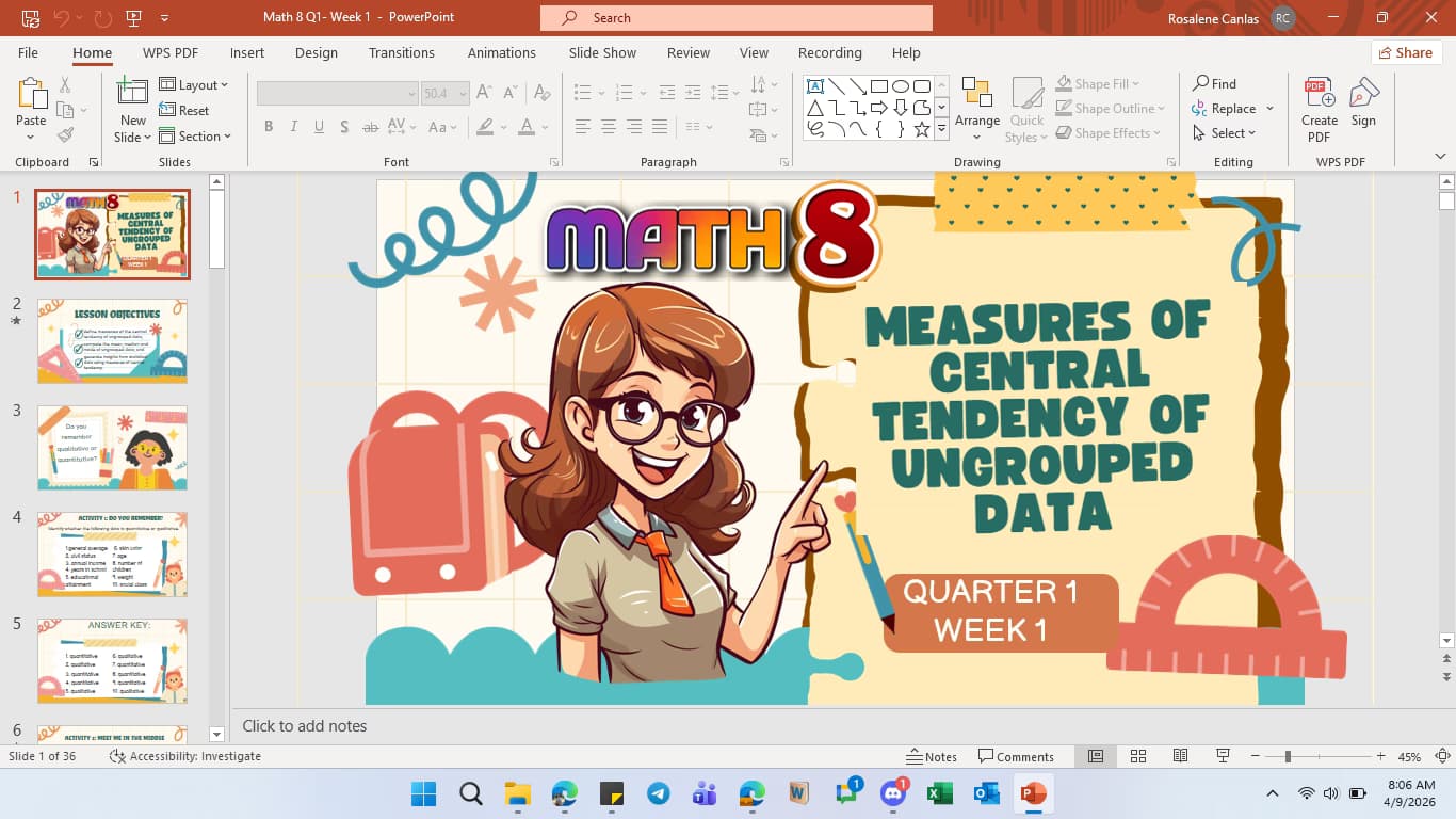 Mathematics learning materials by Rosalene 