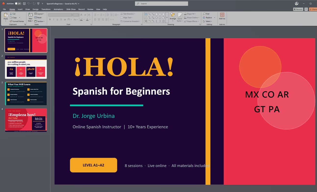 Spanish learning materials by Jorge Luis 