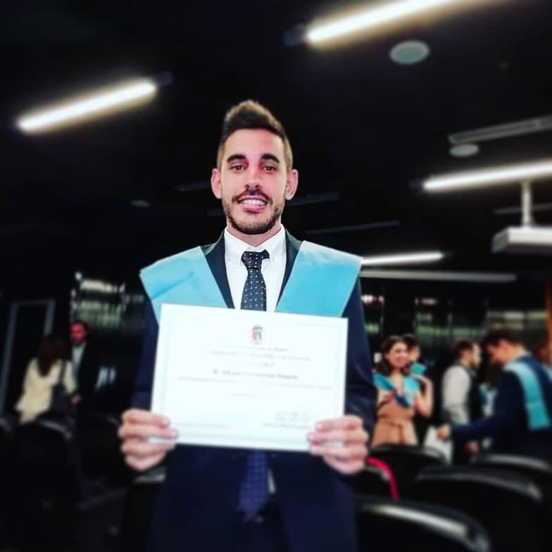 Graduation ceremony photo of Adrian 