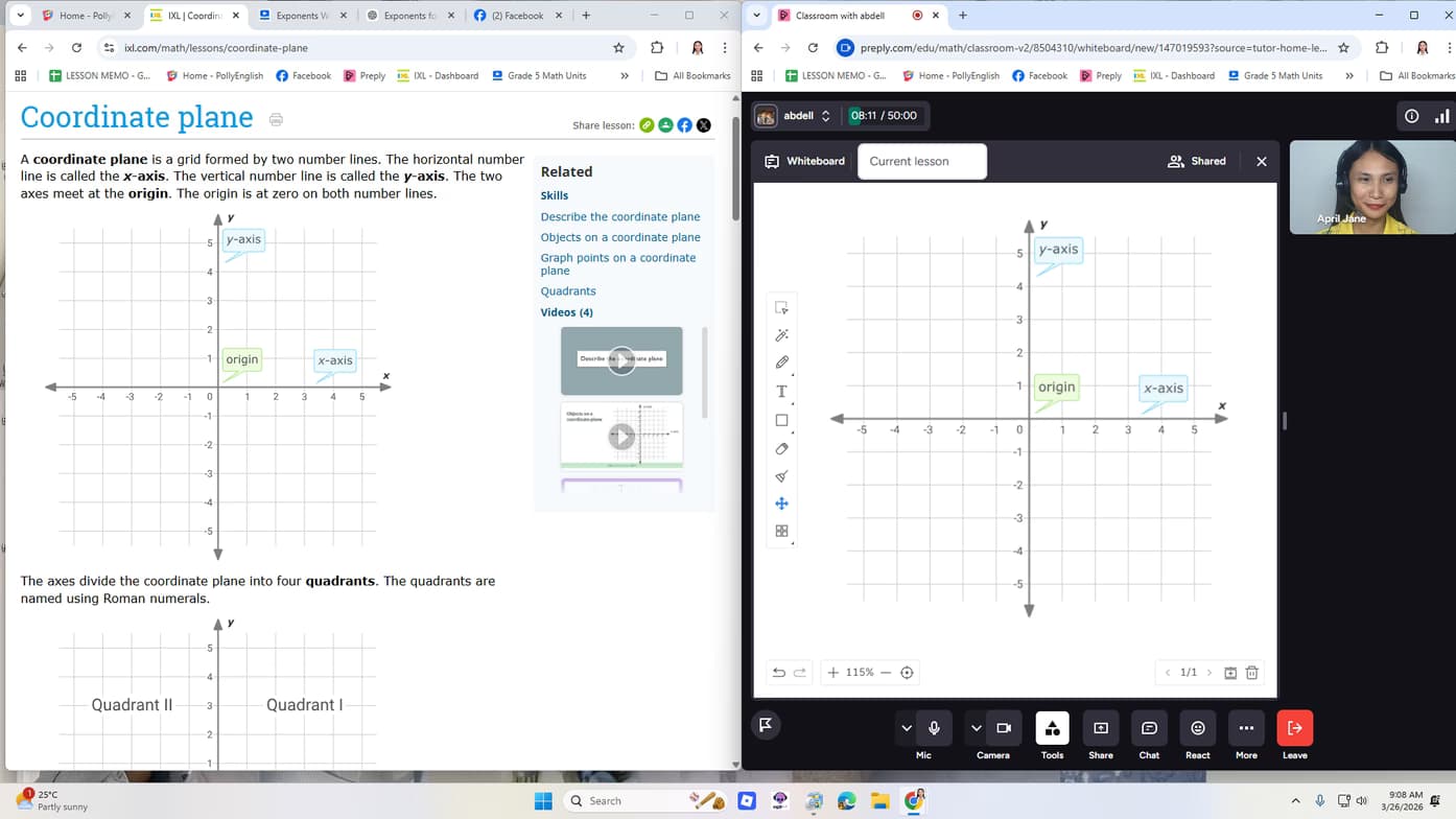 April Jane conducting a lesson 