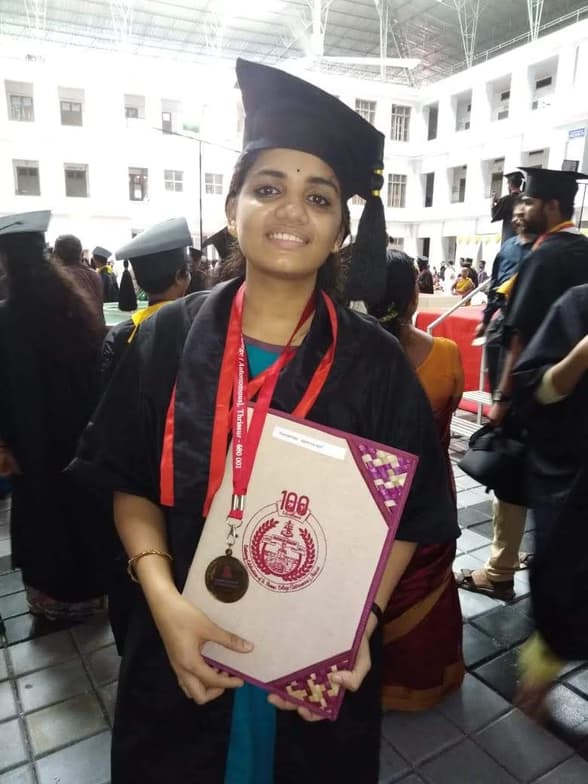 Graduation ceremony photo of Namitha 