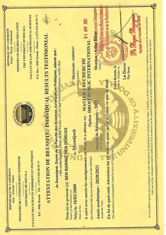 Verified degree or teaching certification of Dorcas  
