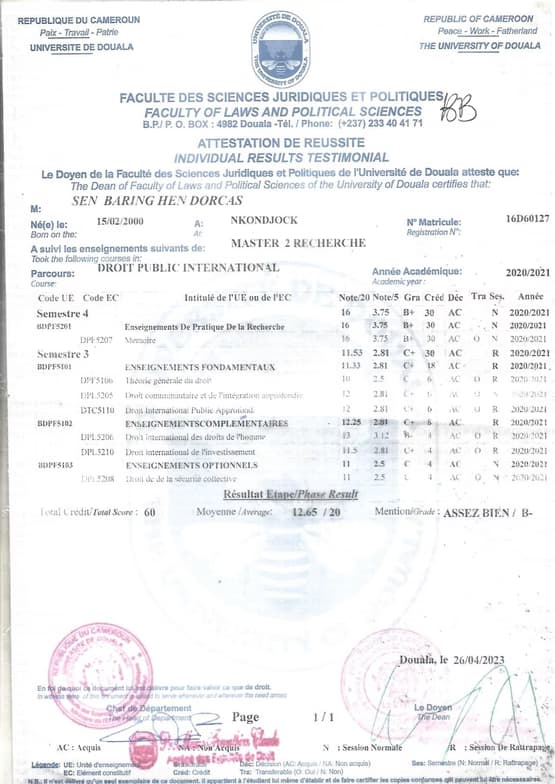 Verified degree or teaching certification of Dorcas  
