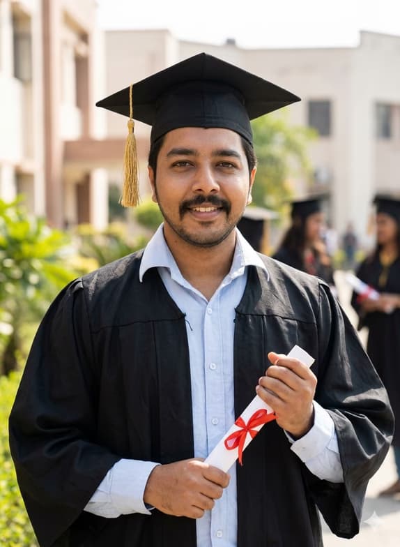 Graduation ceremony photo of Rajan 