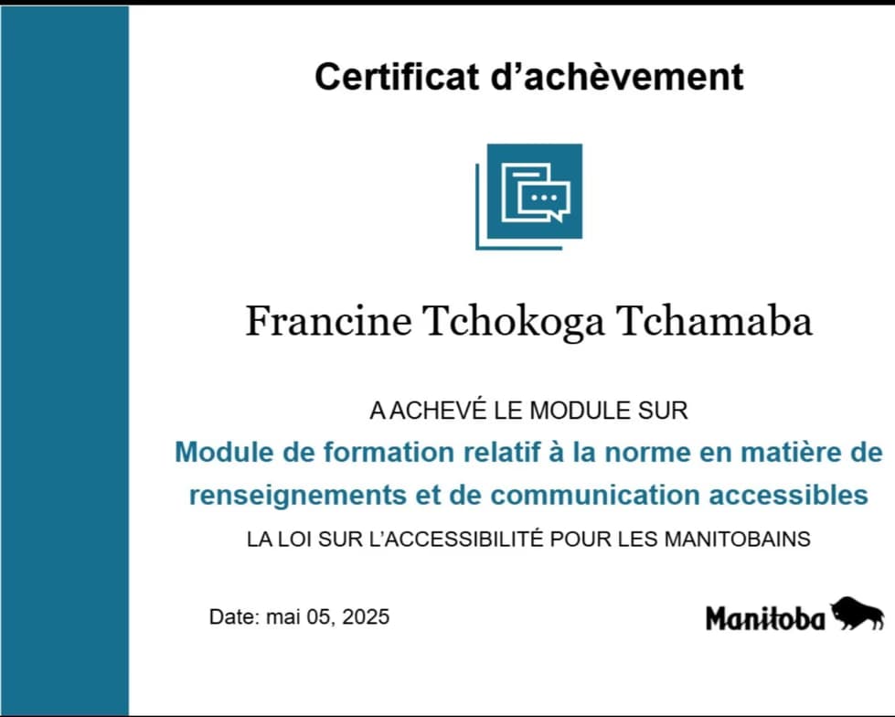 Graduation ceremony photo of Francine 