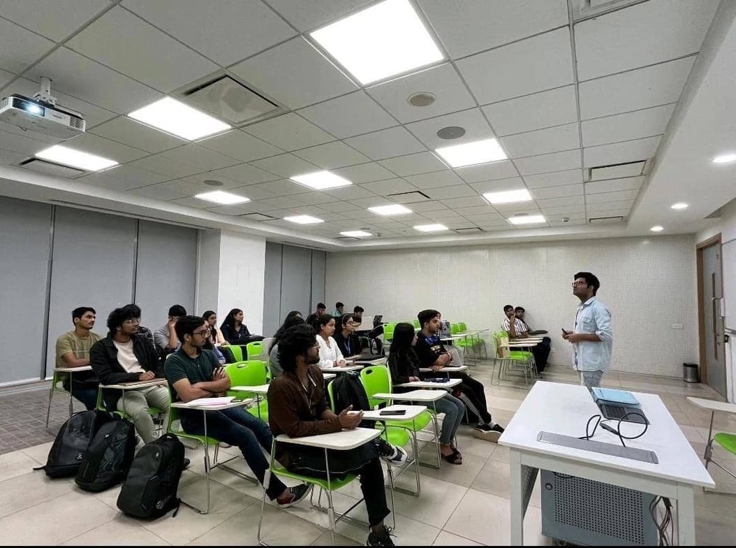 Pranav conducting a lesson 