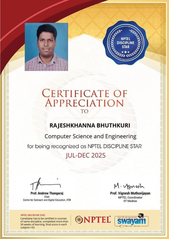 Verified degree or teaching certification of RAJESH 