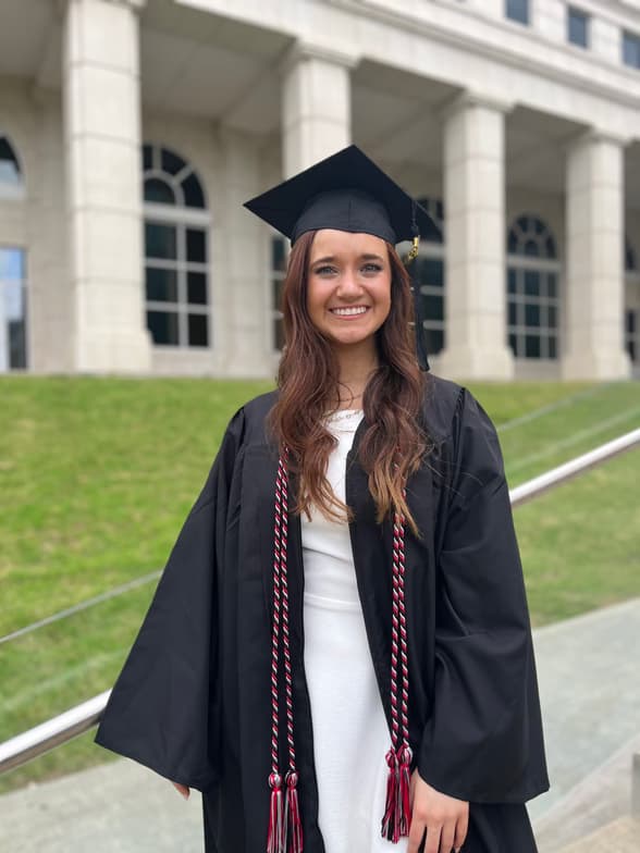 Graduation ceremony photo of Nicole 