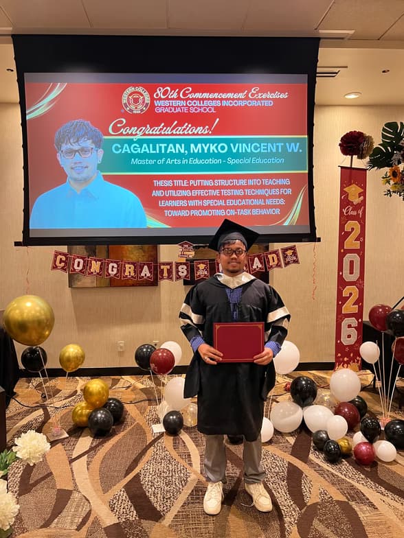 Graduation ceremony photo of Myko Vincent 