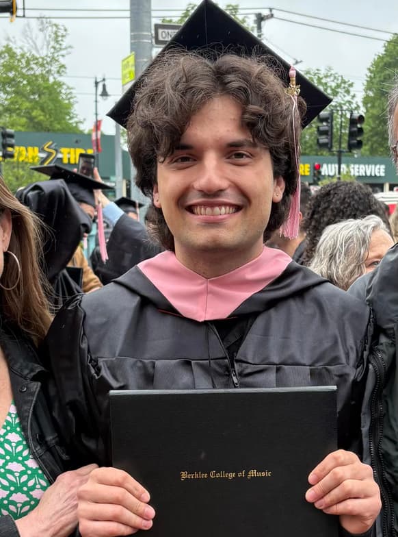 Graduation ceremony photo of Preston 