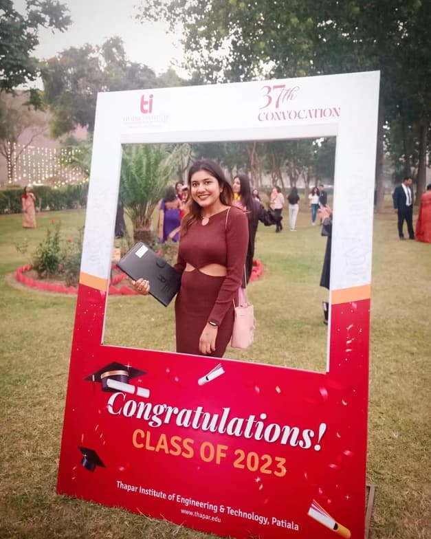 Graduation ceremony photo of Vanshika 