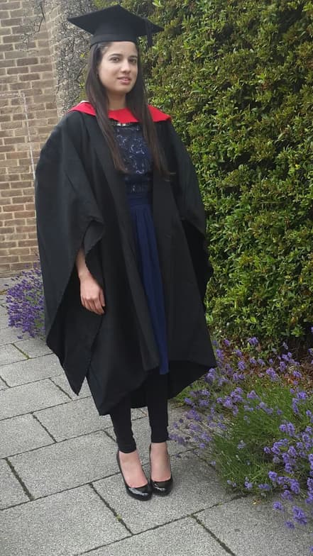 Graduation ceremony photo of Fatima 