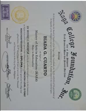 Verified degree or teaching certification of Biada 