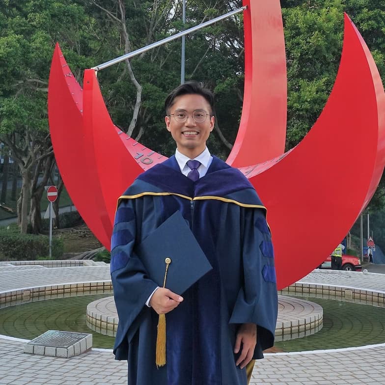 Graduation ceremony photo of Jeffrey 