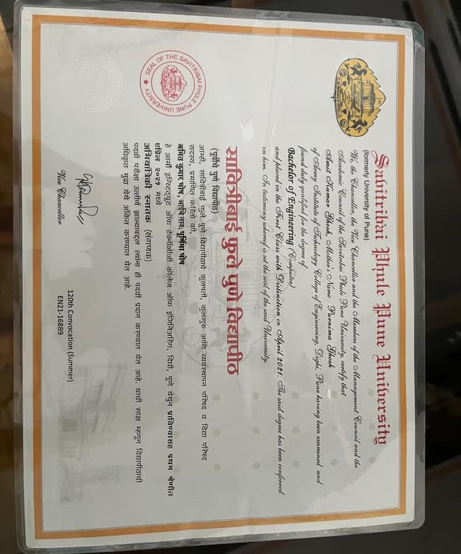 Verified degree or teaching certification of Amit 