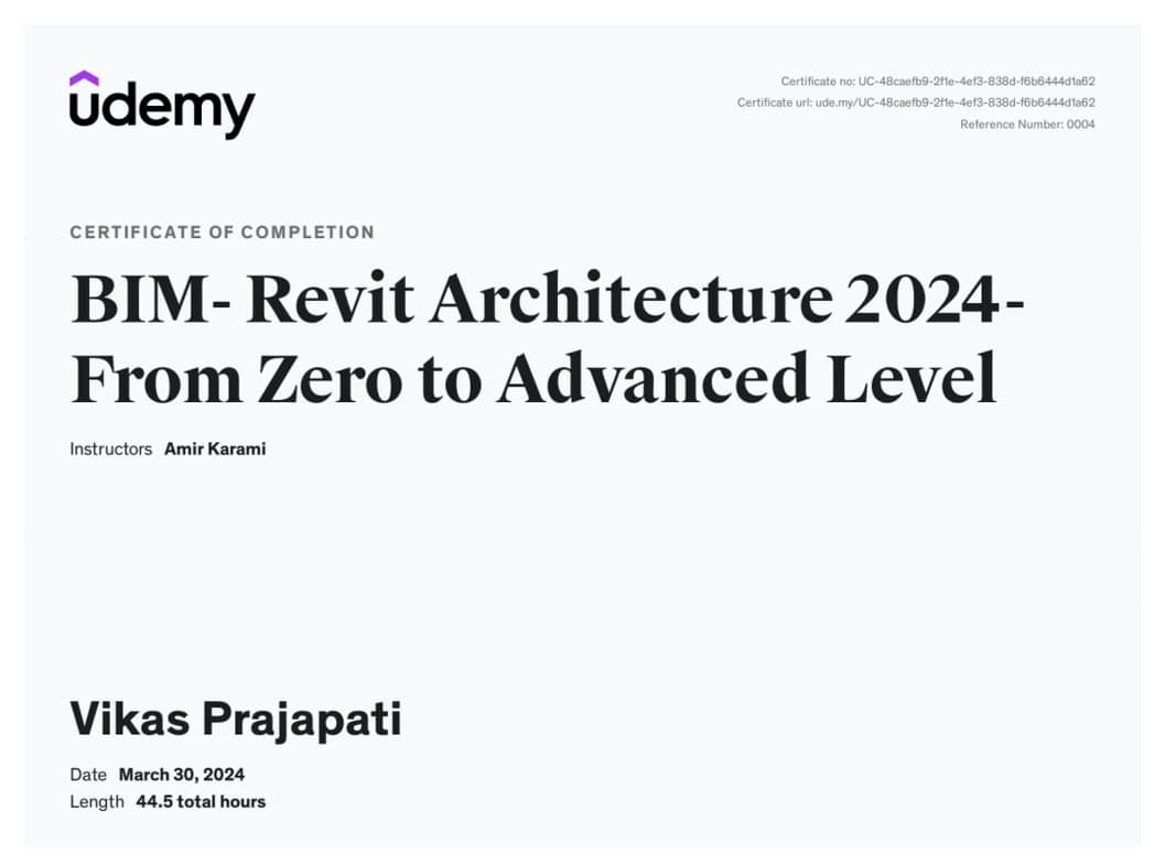 Verified degree or teaching certification of Vikas 
