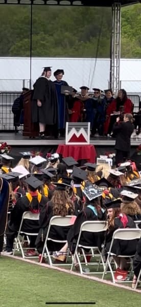 Graduation ceremony photo of Ashley 