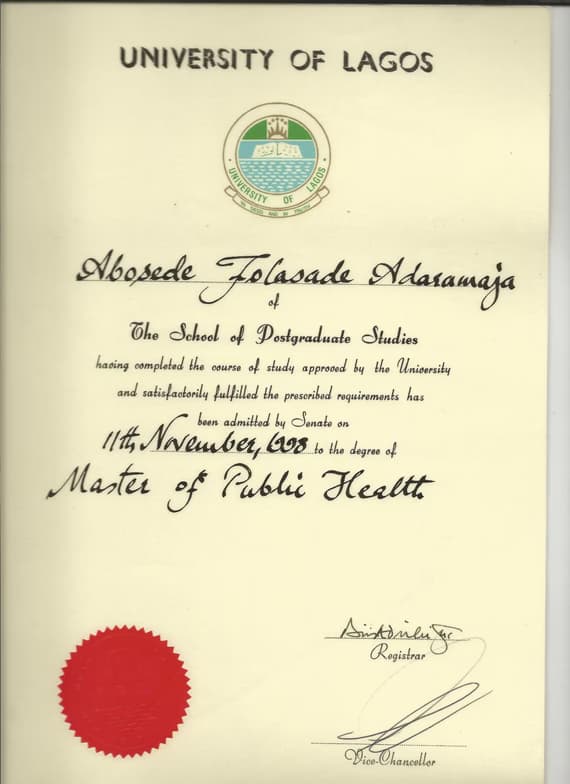 Verified degree or teaching certification of A 