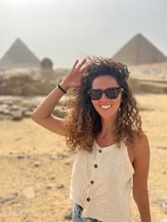 Travel snapshot of Maria during a trip 