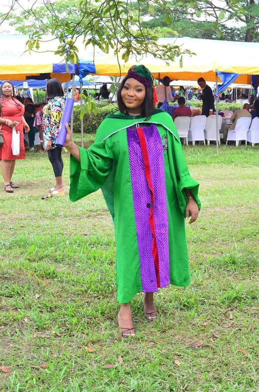Graduation ceremony photo of Aminaguodo 