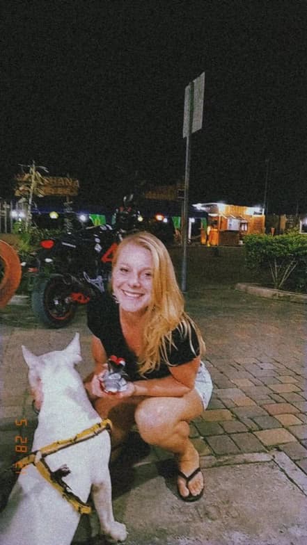 Travel snapshot of Emily during a trip 